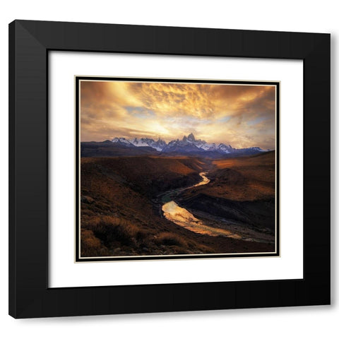 View From The Gorge Black Modern Wood Framed Art Print with Double Matting by Zhang, Yan