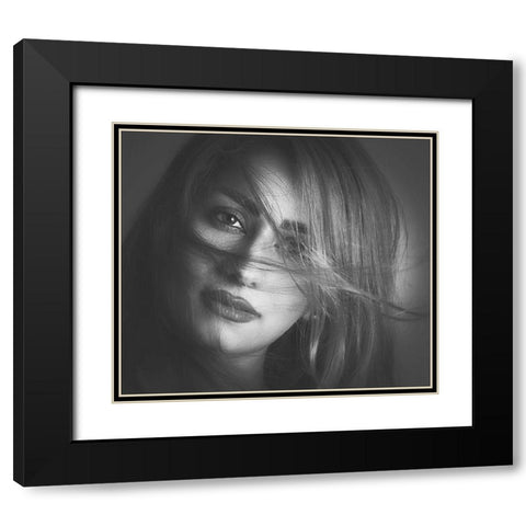 Shawbo Black Modern Wood Framed Art Print with Double Matting by Badrnia, Radin