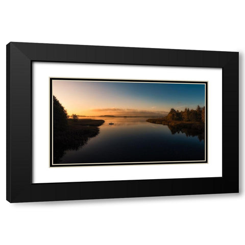 Stillness Black Modern Wood Framed Art Print with Double Matting by Santos, Carlos Grury