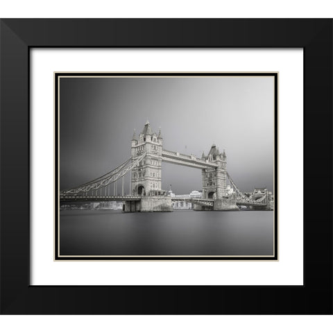 Tower Bridge Black Modern Wood Framed Art Print with Double Matting by Thabet, Ahmed