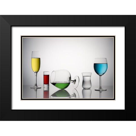 Color Liqued Black Modern Wood Framed Art Print with Double Matting by Swid, Saleh