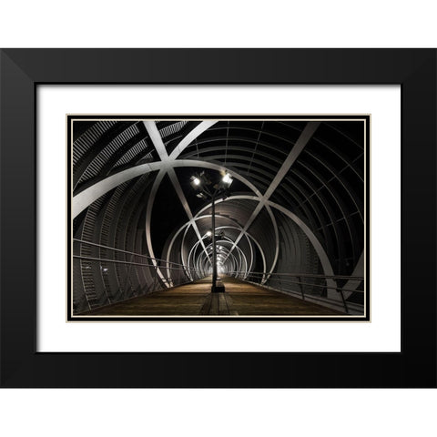 Vortex Vitae Black Modern Wood Framed Art Print with Double Matting by Yunta, Isma