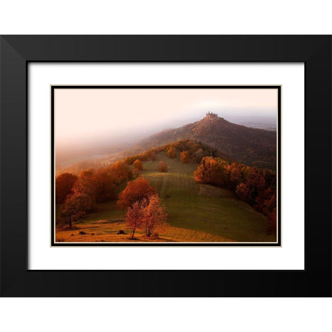 Autumn On The Swabian Alb Black Modern Wood Framed Art Print with Double Matting by Schumacher, Nicolas