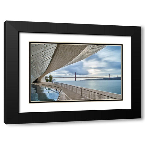 Maat Black Modern Wood Framed Art Print with Double Matting by Gomes, Paulo