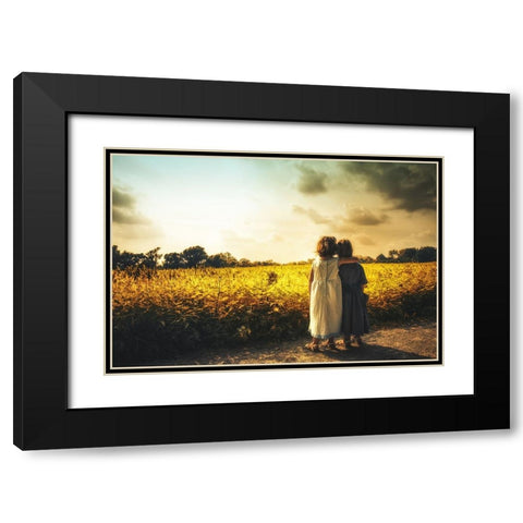Sisters Black Modern Wood Framed Art Print with Double Matting by Lechtenfeld, Christian