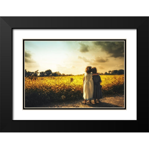 Sisters Black Modern Wood Framed Art Print with Double Matting by Lechtenfeld, Christian
