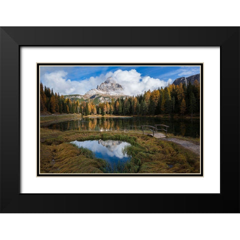 Lake Antorno Black Modern Wood Framed Art Print with Double Matting by Krivec, Ales