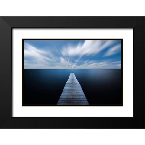 On The Edge Of The World Black Modern Wood Framed Art Print with Double Matting by Lindsten, Christian