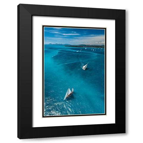 Above The Race Black Modern Wood Framed Art Print with Double Matting by Pelissier, Marc
