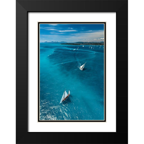 Above The Race Black Modern Wood Framed Art Print with Double Matting by Pelissier, Marc