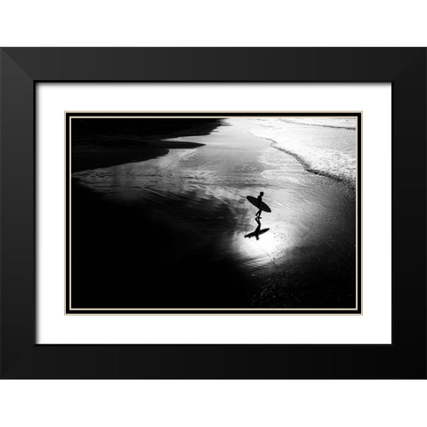 Surf 11 Black Modern Wood Framed Art Print with Double Matting by Della Latta, Massimo
