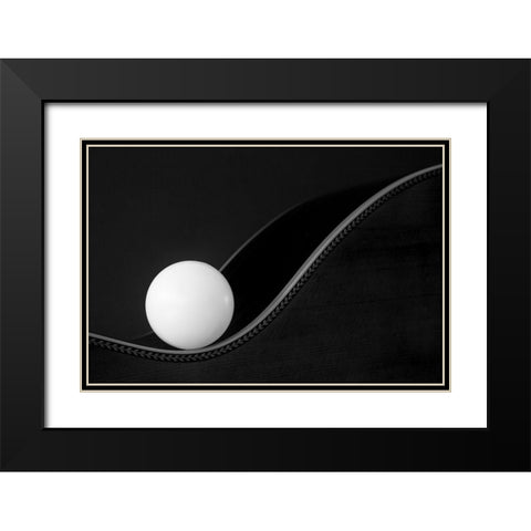 Ball On A Curve Black Modern Wood Framed Art Print with Double Matting by Hammer, Jacqueline