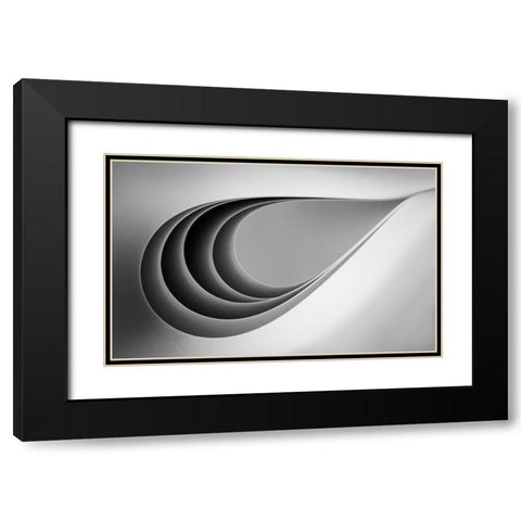 Paper Abstract Black Modern Wood Framed Art Print with Double Matting by Hammer, Jacqueline
