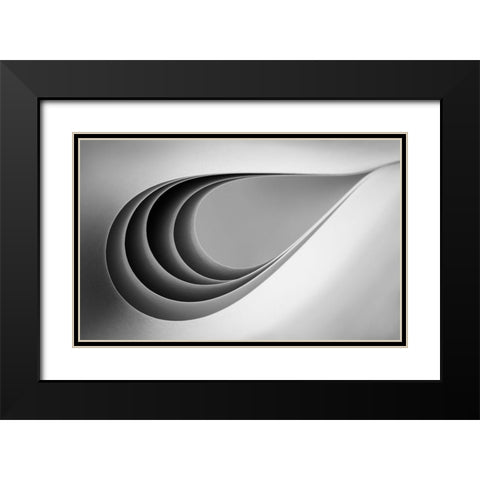 Paper Abstract Black Modern Wood Framed Art Print with Double Matting by Hammer, Jacqueline