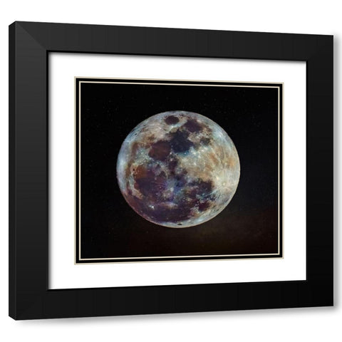 Superluna Black Modern Wood Framed Art Print with Double Matting by Juniawan, Rooswandy