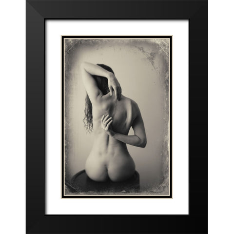 Hands And Back Black Modern Wood Framed Art Print with Double Matting by Brackstone, Mel