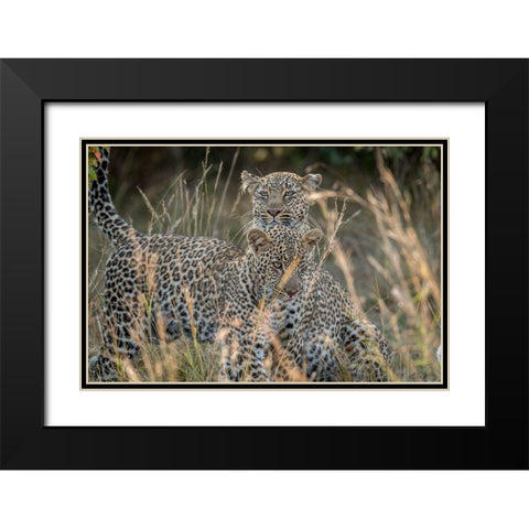 Mother And Daughter Black Modern Wood Framed Art Print with Double Matting by C. Sink, Jeffrey