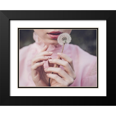 Dandelion Black Modern Wood Framed Art Print with Double Matting by Gorecka, Dorota