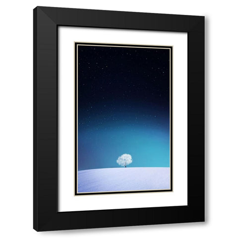 Apple Black Modern Wood Framed Art Print with Double Matting by Hamiti, Bess