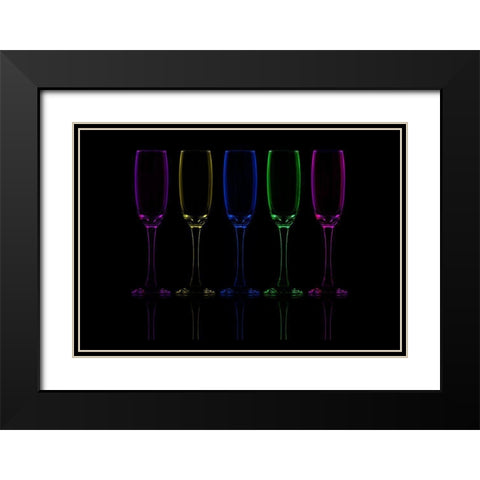 Flutes Black Modern Wood Framed Art Print with Double Matting by Ashton-Jones, Howard