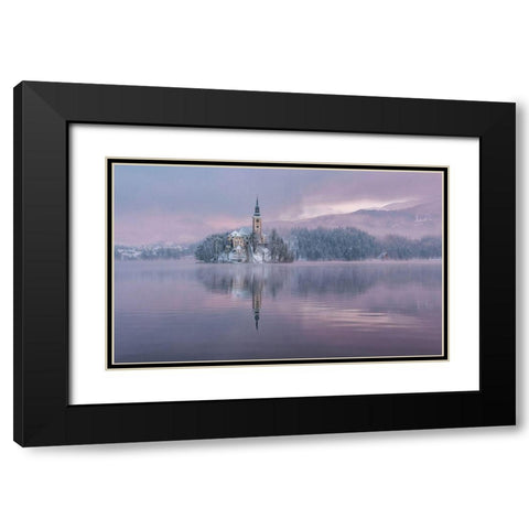 Frozen Fairytale Black Modern Wood Framed Art Print with Double Matting by Krivec, Ales