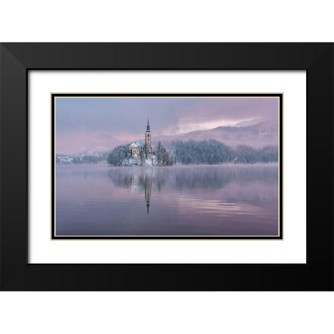 Frozen Fairytale Black Modern Wood Framed Art Print with Double Matting by Krivec, Ales