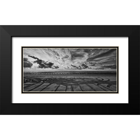 Beach Art Black Modern Wood Framed Art Print with Double Matting by Wirth, Michael