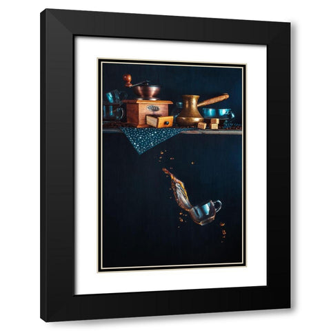 Coffee From The Top Shelf Black Modern Wood Framed Art Print with Double Matting by Belenko, Dina