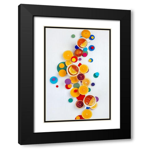 Suprematic Teatime Black Modern Wood Framed Art Print with Double Matting by Belenko, Dina