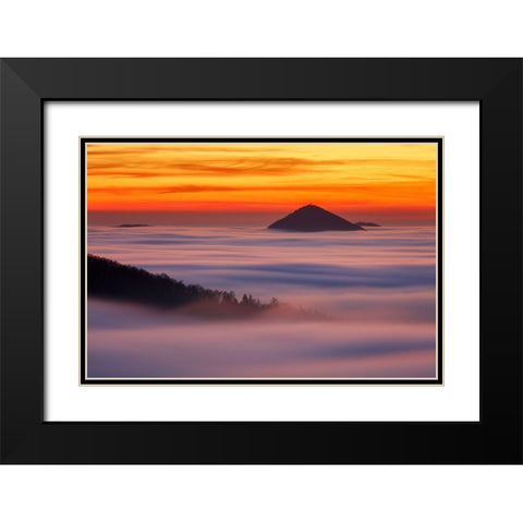 Islands In The Clouds Black Modern Wood Framed Art Print with Double Matting by Rak, Martin