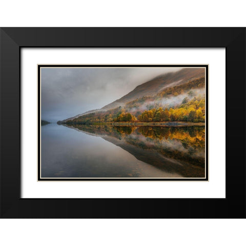 Misty Loch Black Modern Wood Framed Art Print with Double Matting by Popan, Adrian
