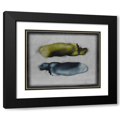 Soft Bone Black Modern Wood Framed Art Print with Double Matting by Hattori, Fuyuki