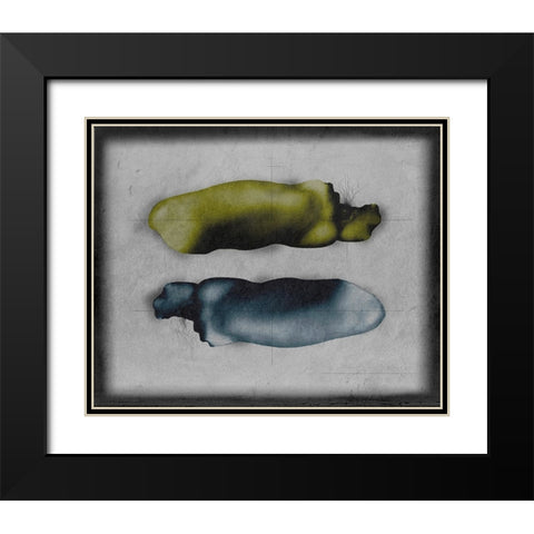Soft Bone Black Modern Wood Framed Art Print with Double Matting by Hattori, Fuyuki