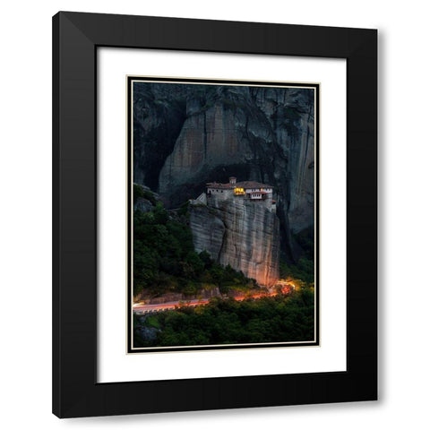 On Fire Black Modern Wood Framed Art Print with Double Matting by Nikoloulis, Ilias