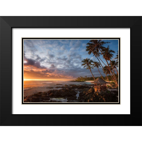Return To Paradise Black Modern Wood Framed Art Print with Double Matting by Vandewalle, Richard