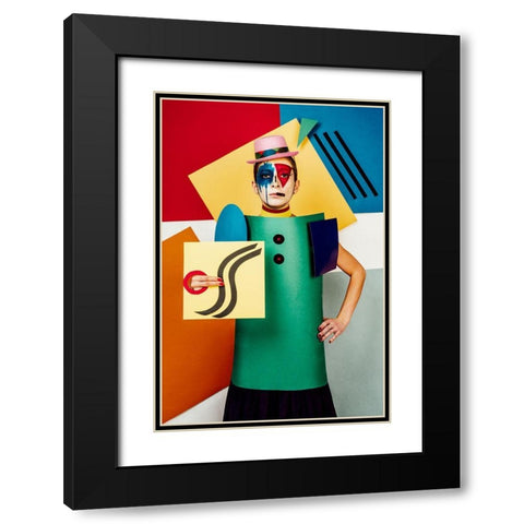 Suprematist Portrait Of Lena Naymkina Black Modern Wood Framed Art Print with Double Matting by Smirnov, Sergei