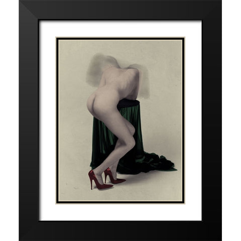 Black Wing Angel Black Modern Wood Framed Art Print with Double Matting by Hattori, Fuyuki