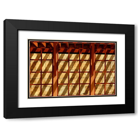 Striped Black Modern Wood Framed Art Print with Double Matting by Hawerkamp, Hans-Wolfgang