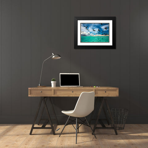 Ocean Bird Black Modern Wood Framed Art Print with Double Matting by Gabriel, Barathieu
