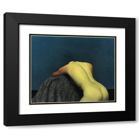 Nu Dans La Chambre Black Modern Wood Framed Art Print with Double Matting by Hattori, Fuyuki