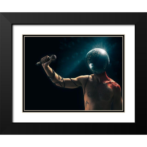 Disco Tragedy Black Modern Wood Framed Art Print with Double Matting by Susa, Dan-Stefan