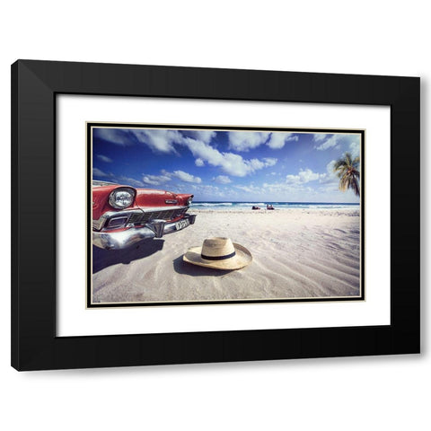 Varadero Black Modern Wood Framed Art Print with Double Matting by Yosifov, Svetlin