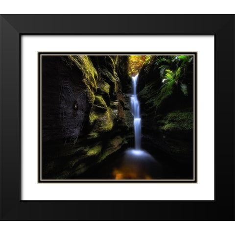 Secret Falls Black Modern Wood Framed Art Print with Double Matting by Shi, Fei