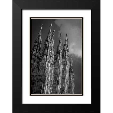 Duomo Di Milano Black Modern Wood Framed Art Print with Double Matting by Viretti, Jean-Louis