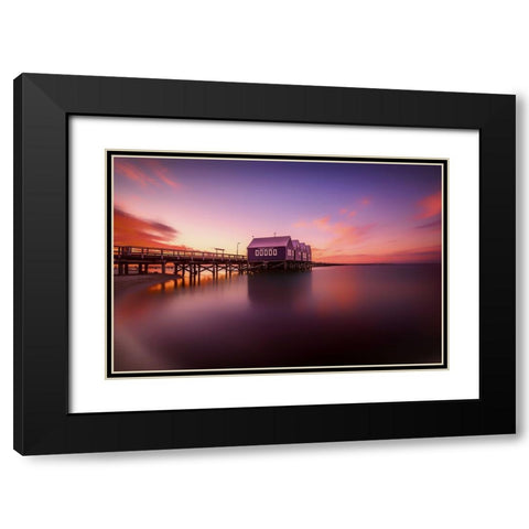 Busselton Sunset Black Modern Wood Framed Art Print with Double Matting by Zhang, Despird