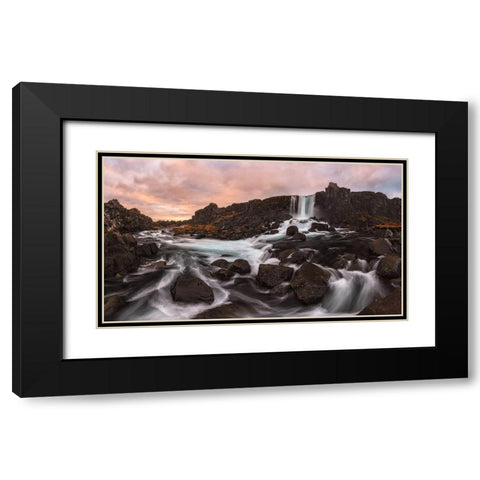 Oxararfoss Black Modern Wood Framed Art Print with Double Matting by Carrillo Lopez, Antonio