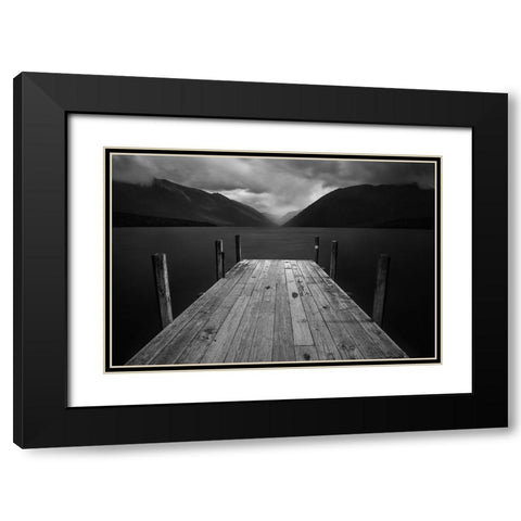 The Lake Black Modern Wood Framed Art Print with Double Matting by Zhang, Yan