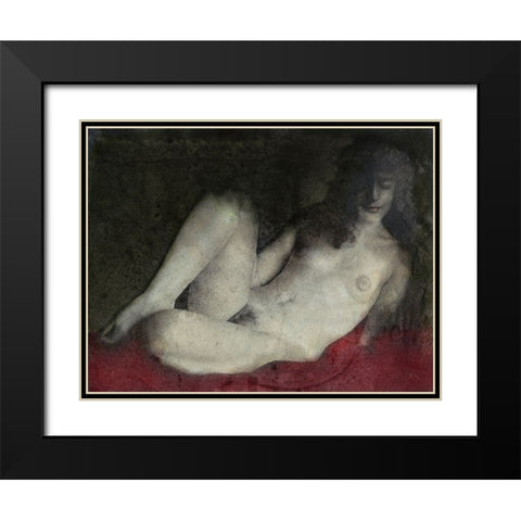 Classical Nude Black Modern Wood Framed Art Print with Double Matting by Hattori, Fuyuki