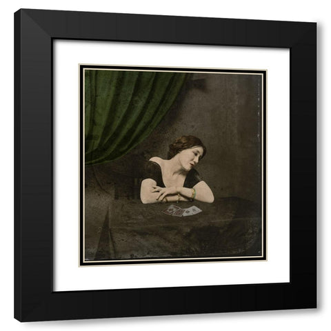 Photographer Unknown Qa Card-Divining Victorian Ladyq Black Modern Wood Framed Art Print with Double Matting by Hattori, Fuyuki