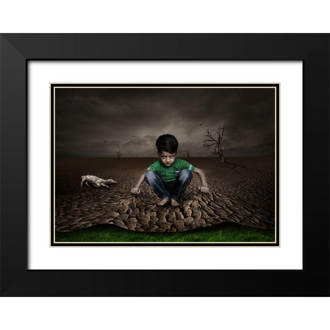 Disappointment Black Modern Wood Framed Art Print with Double Matting by Ener, Deniz